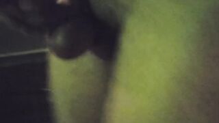 Walking in nature's garb down the street at night with soft petite penis