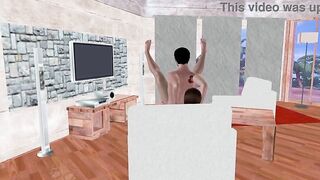 Animated CG Homo Porn - Guy Banging One more Chap in Spoon Position on Floor