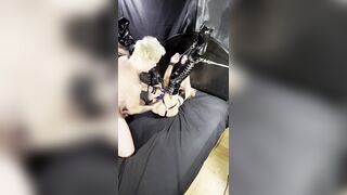 Golden-haired Bitch in Haunch high Boots Banged in All Her Holes Facial Cums
