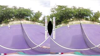 Tennis lessons take a pause when 2 chicks make a decision to go back to your place and play with your balls
