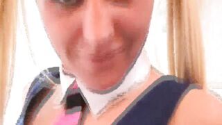 Blondes Share Huge Double Vibrator in Intensive Lesbo Play