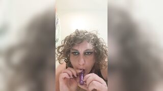 Sissy likes sex-toy