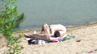 Real Teen Pair on German Beach, Voyeur Screw with Stranger