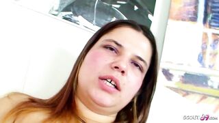 Curvy Teen with Large Hanging Boobs Has Coarse Defloration Sex