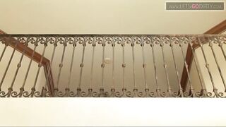Excited angels get screwed by a massive penis in turns
