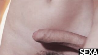 Her large natural bazookas bounce as they get overspread in hawt cum