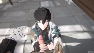Dan Heng Cum on Face - Honkai Star Rail