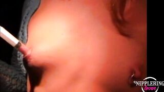 nippleringlover – slutty mother i'd like to fuck shoving needle in pierced teat after rubbing ice on teats