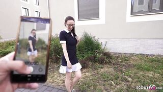 GERMAN SCOUT - Slender and Shy German Glasses Student Angel Ronya Rabe at Casting Bang