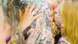 Lesbo Fuckfest – Anal & Squirt – Tattooed Gals Gratifying Every Other’s Holes and Licking Cunt – ATM,