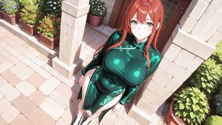 Red Hair & Emerald Qipao! Slothful Seduction in the Eastern Courtyard.