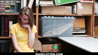 Petite teen caught sneaking and stealing gets fucked