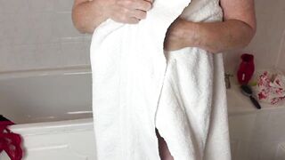 Dressing after a shower hot red undies 472