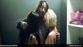 Ana de Armas & Lorenza Izzo in nature's garb three-some celeb porn