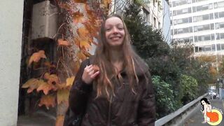 Youthful brunette hair teen Charlotte having a hard double penetration