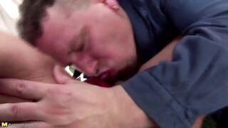 Real step mamma gets anal-act of love and pissing to throat