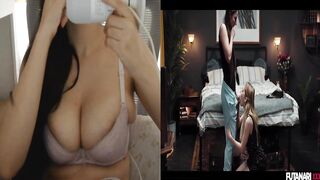 Tranny Brunette hair Bangs Small Blond Cutie - Real Life Futa React