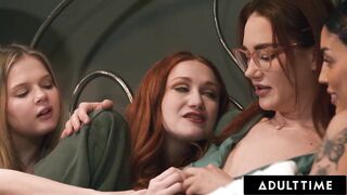 ADULT TIME - mother I'd like to fuck Siri Dahl Comforts Stepdaughter Scarlet Skies & Her Besties With A Hawt Foursome!