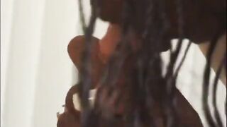 Sexy ebony nurse in nylons gets pounded and creamed by a white chap in daybed