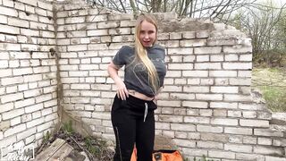 Outdoor Pee and Anal Play Butt to Throat