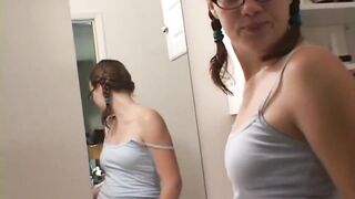 Golden-haired lesbian babes vagina licking sex toy permeated