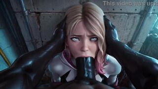 Gwen Stacy Destroyed by BBC - Mouth-Screwed & Cunt Flooded with Cum - AI GENERATED