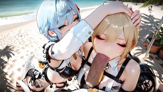4 Zenless Zone Zero Whores Crash the Captain's Yacht and Implore Forgiveness on an Island - AI GENERATED