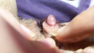 Biggest clit rubbing and jerking climax in bizarre close up masturbation