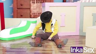 TOY STORY XXX PARODY - Sexually excited toys Woodick and Bos FuckYear end up screwing Yesie during the time that Andy is not home.