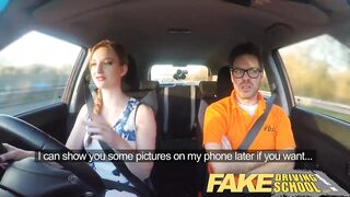 Fake Driving School Posh freaky redhead with ginger bush