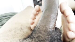 Fortunate Nerd Gets 1st Footjob Cums All Over My Feet