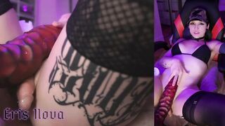 Hawt Punk Trans Cutie Gets Gaped by Giant Sextoy on Screw Machine