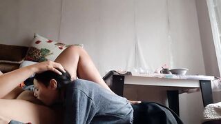 I give my girlfriend a head massage whilst this babe sucks, kisses, and licks my snatch