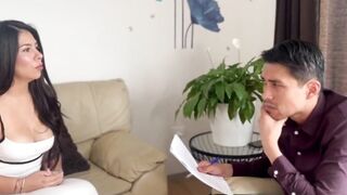 Elizabeth Marquez gives her butt cheeks to her boss so that guy won't fire her