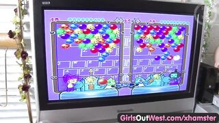 Gals Out West - Bushy and slender Aussie lesbo sweethearts