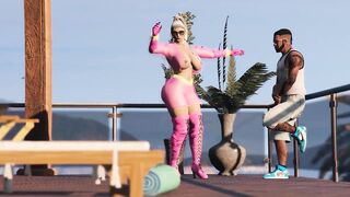 GTA V Franklin Clinton x Premium Pink Boots Lady (CG Animation) (FULL)