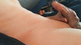 Femboy Cums on His Tummy and Groans for Dad