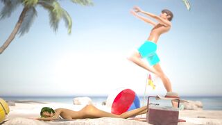 3DGSPOT - Oily Chick Gets Her Snatch Pounded At The Beach! CG ANIMATION!