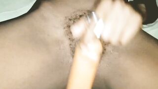 This babe nearly drilled her cunt with the box of cutie product
