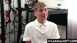 Intern Oliver Lamb Gets Barebacked by Boss Rocky in Steamy Office Session