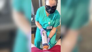 Jizz bank nurse recognized me and offered to assist with machine
