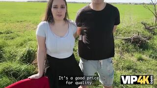 VIP4K. A Classy with Large Bazookas lost her Anal Virginity for Cash