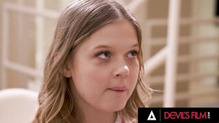 DEVILS FILM - Concupiscent 18yo Coco Lovelock Squirts During Hawt Sex With Stepbrother