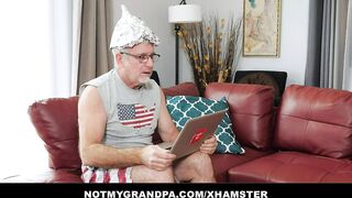 Breasty teen wife’s twat screwed by grumpy grandpa