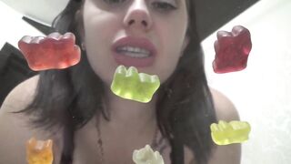 Consuming Gummies From the Glass!