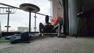 Teacher cums inside schoolgirl constricted snatch at home balcony