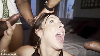 Squirting From Butt Screwing In a Trio With 2 BBC - Luiza Marcato, Jesus Reyes & Little Maly