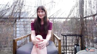 GROOBYGIRLS: Darksome-Haired Trans Model Shows Off Ass in Living Room