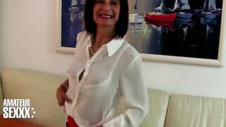 French Shaggy Housewife Masturbating on the Bed