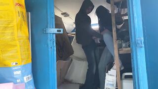 A warehouse worker drilled the manager hard right there on the boxes and put her in her place